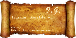 Izinger Gusztáv névjegykártya