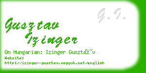 gusztav izinger business card